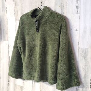 Knap Studio Forest Green Trumpet Sleeve Sweater NWT!